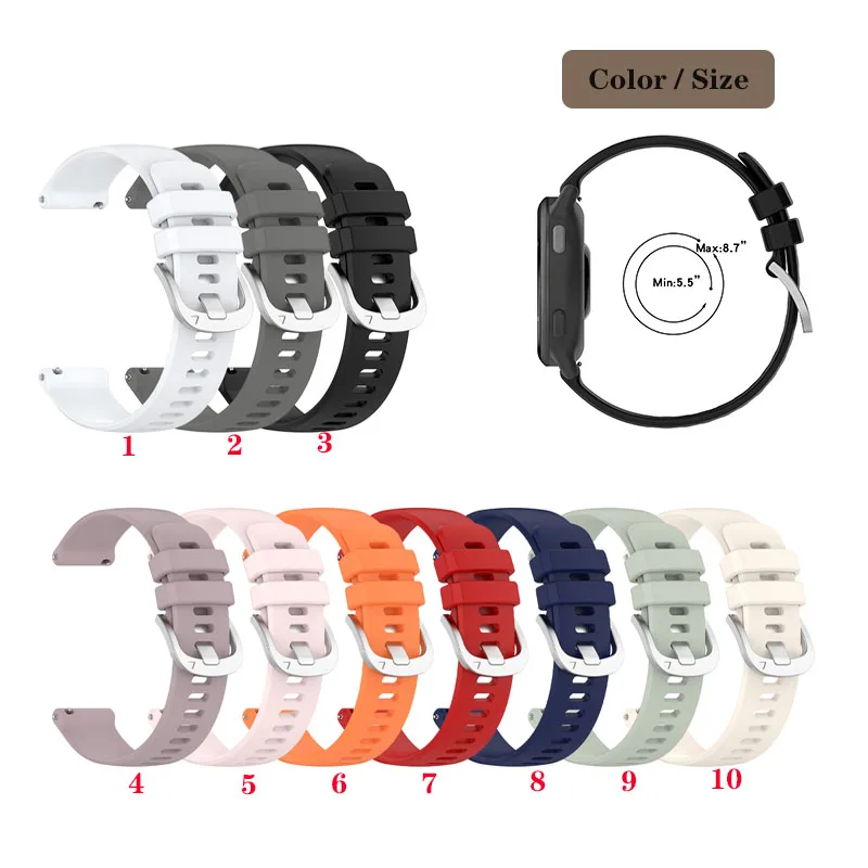 18mm 20mm 22mm Silicone Strap Band Bracelet For Garmin Venu 3 3s/ Venu sq 2 / 2s / Vivoactive 3 4 5 4s / 165 245 645 Music 255