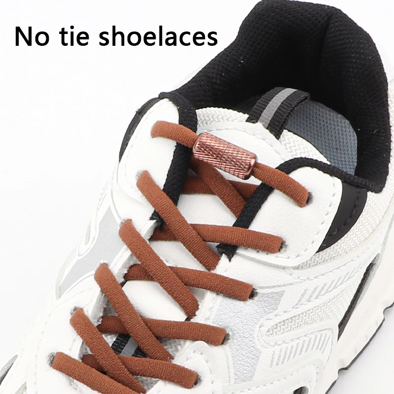 No tie Shoelace Elastic laces Sneakers Tennis Stretchy Lazy Round Shoelaces without ties Kids Adult Shoes Accessories 1Pair