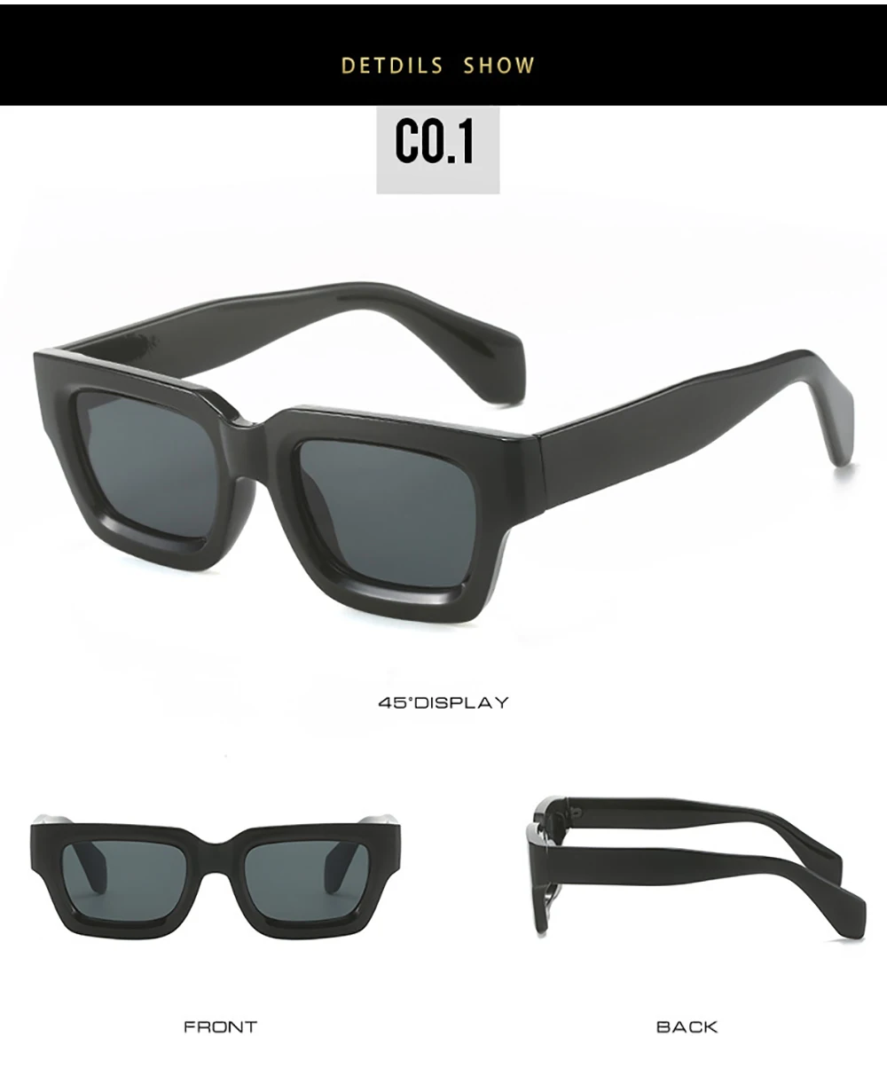 KLASSNUM Retro Square Men Sunglasses Women Brand Design Punk Sun Glasses Classic Eyewear UV400 Shades Trendy Goggles 2026 New In