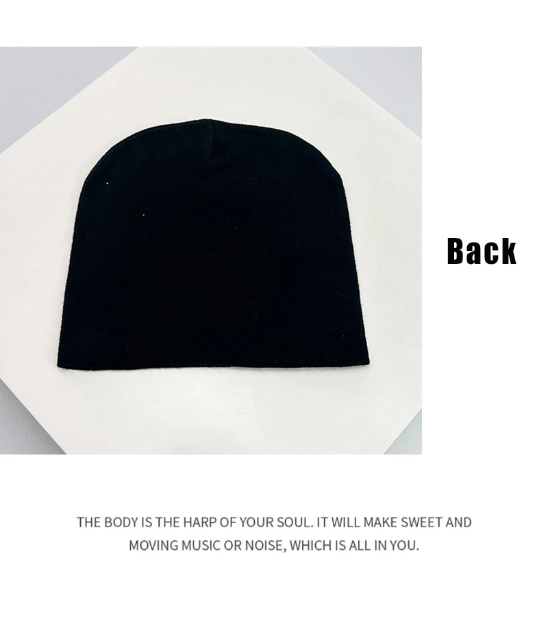 Skull Grimace Wool Bucket Knitted Hats Color Block Warm Comfortable Autumn and Winter Versatile Punk Fashion Hip Hop Street Ins
