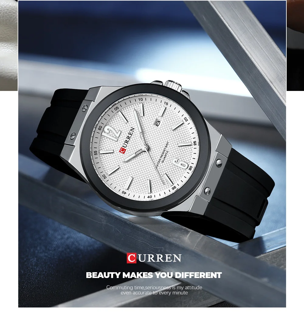 CURREN Luxury Factory Watch Men Calendar Sport Military Male Clock Brand Luxury Origianl PU Leather Steel Band Wristwatch 8208
