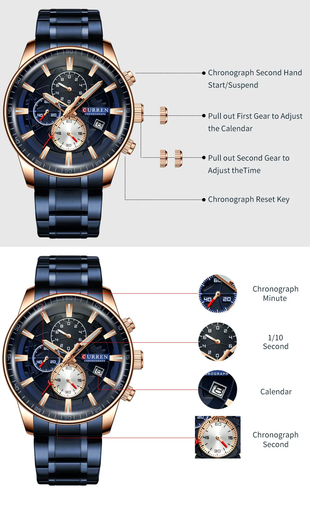 CURREN Luxury Factory Watch Men Calendar Sport Military Male Clock Brand Luxury Origianl PU Leather Steel Band Wristwatch 8208
