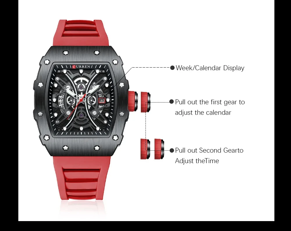 CURREN Luxury Factory Watch Men Calendar Sport Military Male Clock Brand Luxury Origianl PU Leather Steel Band Wristwatch 8208