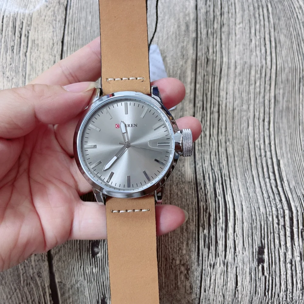 CURREN Luxury Factory Watch Men Calendar Sport Military Male Clock Brand Luxury Origianl PU Leather Steel Band Wristwatch 8208