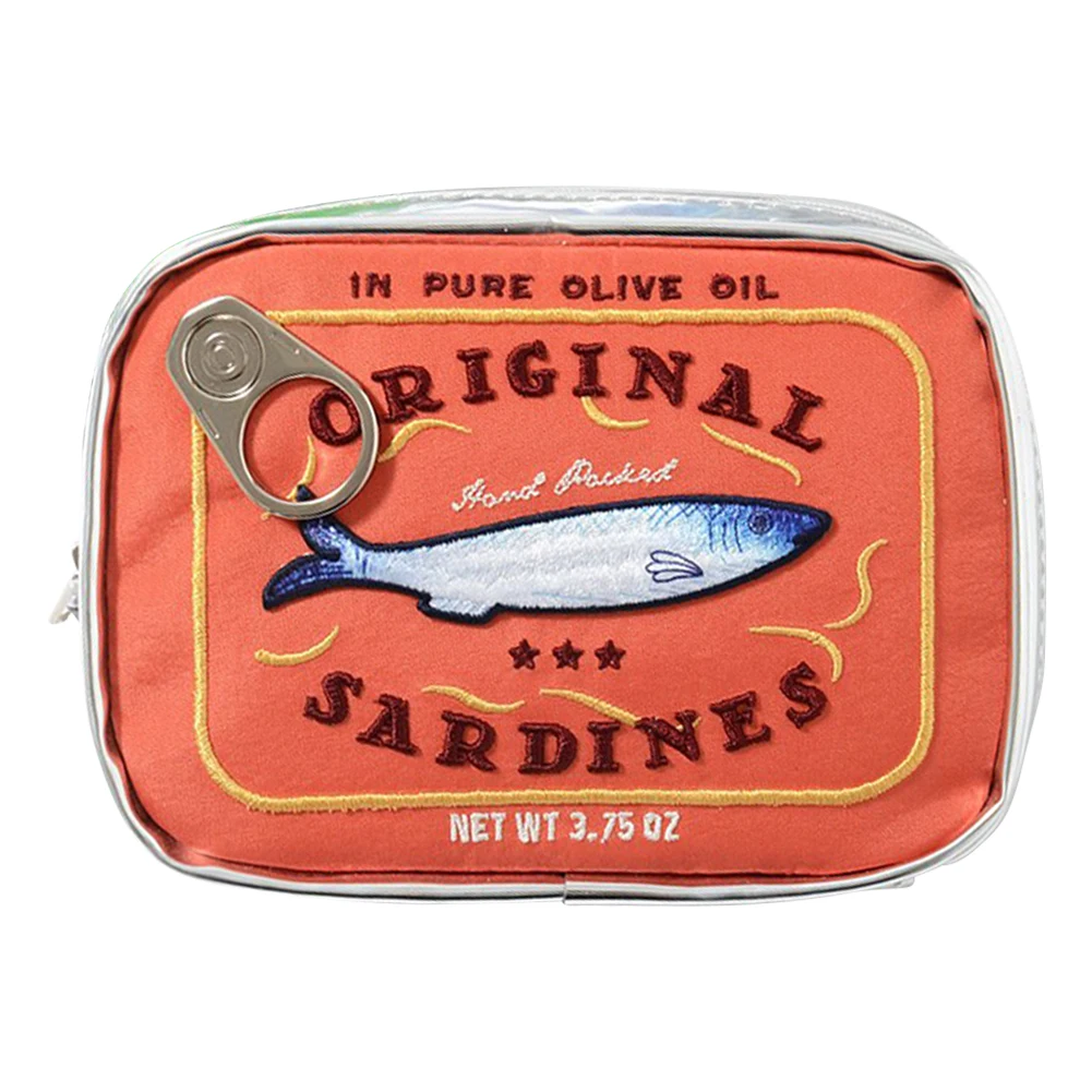 Canned Sardines Women Travel Cosmetic Bag Cute Toiletry Bag Creative Portable Fashion Zipper Multi-function for Weekend Vacation
