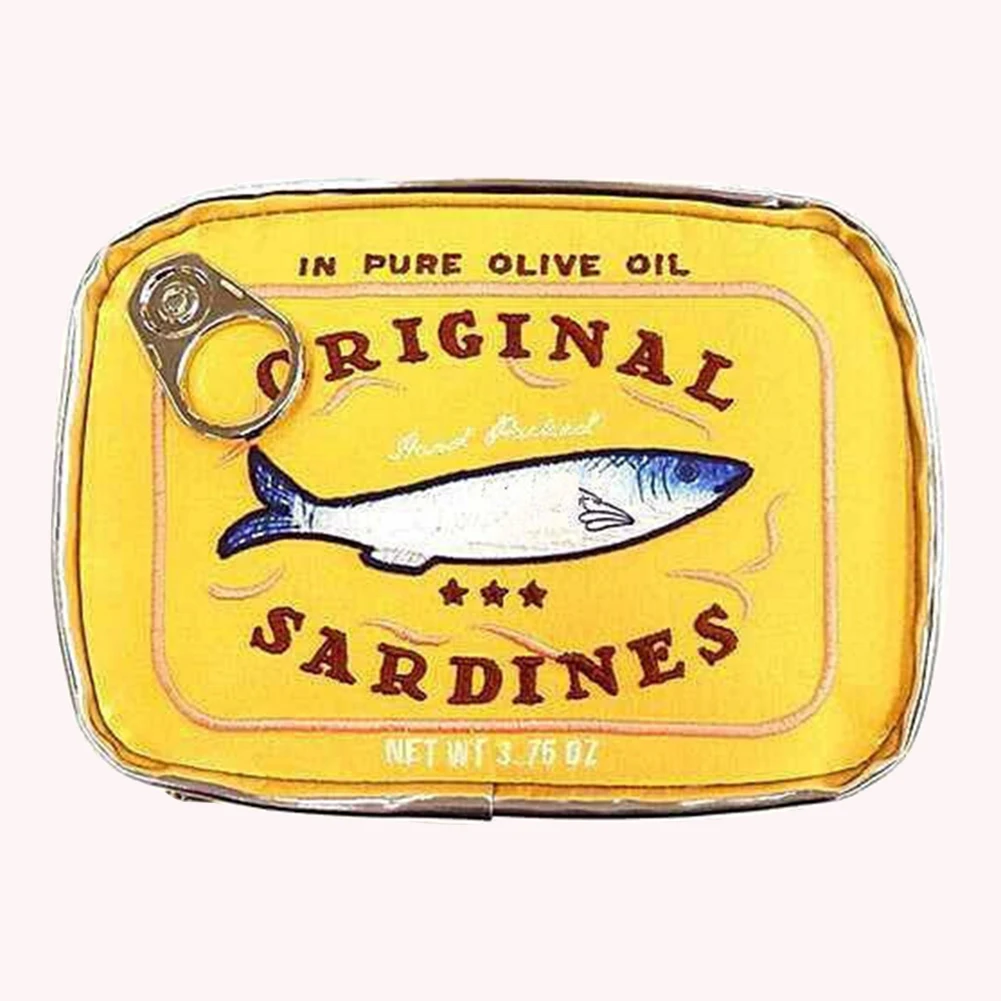 Canned Sardines Women Travel Cosmetic Bag Cute Toiletry Bag Creative Portable Fashion Zipper Multi-function for Weekend Vacation