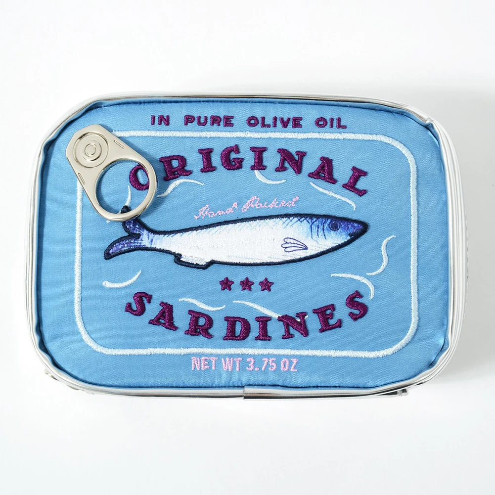 Canned Sardines Women Travel Cosmetic Bag Cute Toiletry Bag Creative Portable Fashion Zipper Multi-function for Weekend Vacation