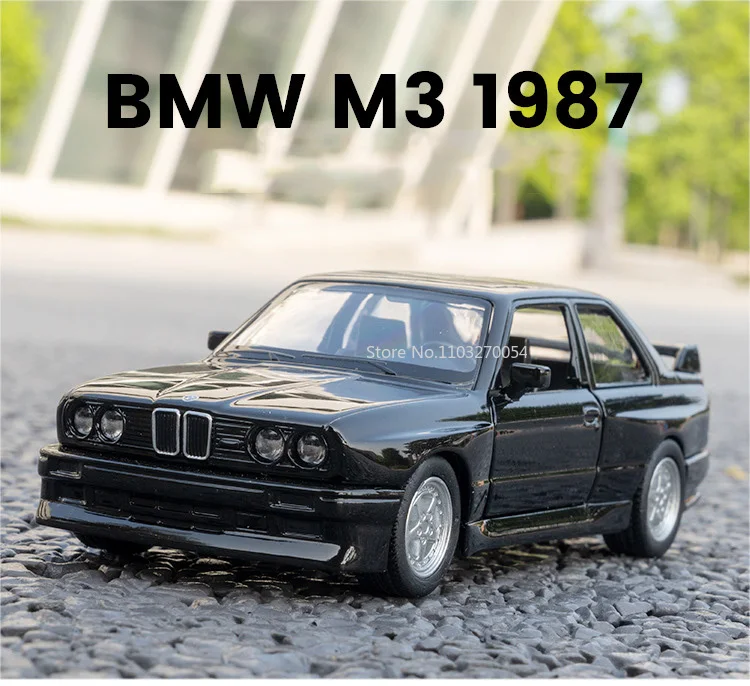 Scale 1/36 BMW M3 Alloy Model Toys Die Casting Alloy Model Door Can Be Opened Pull Back Toys Decorations Birthday Gift for Boy