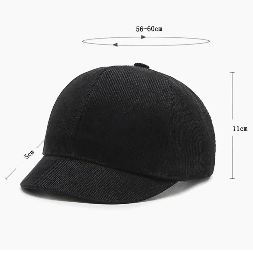 New Short Brim Solid Color Outdoor Shade Men Baseball Cap Spring Autumn Adjustable Korean Version Dad Hat Peaked Cap