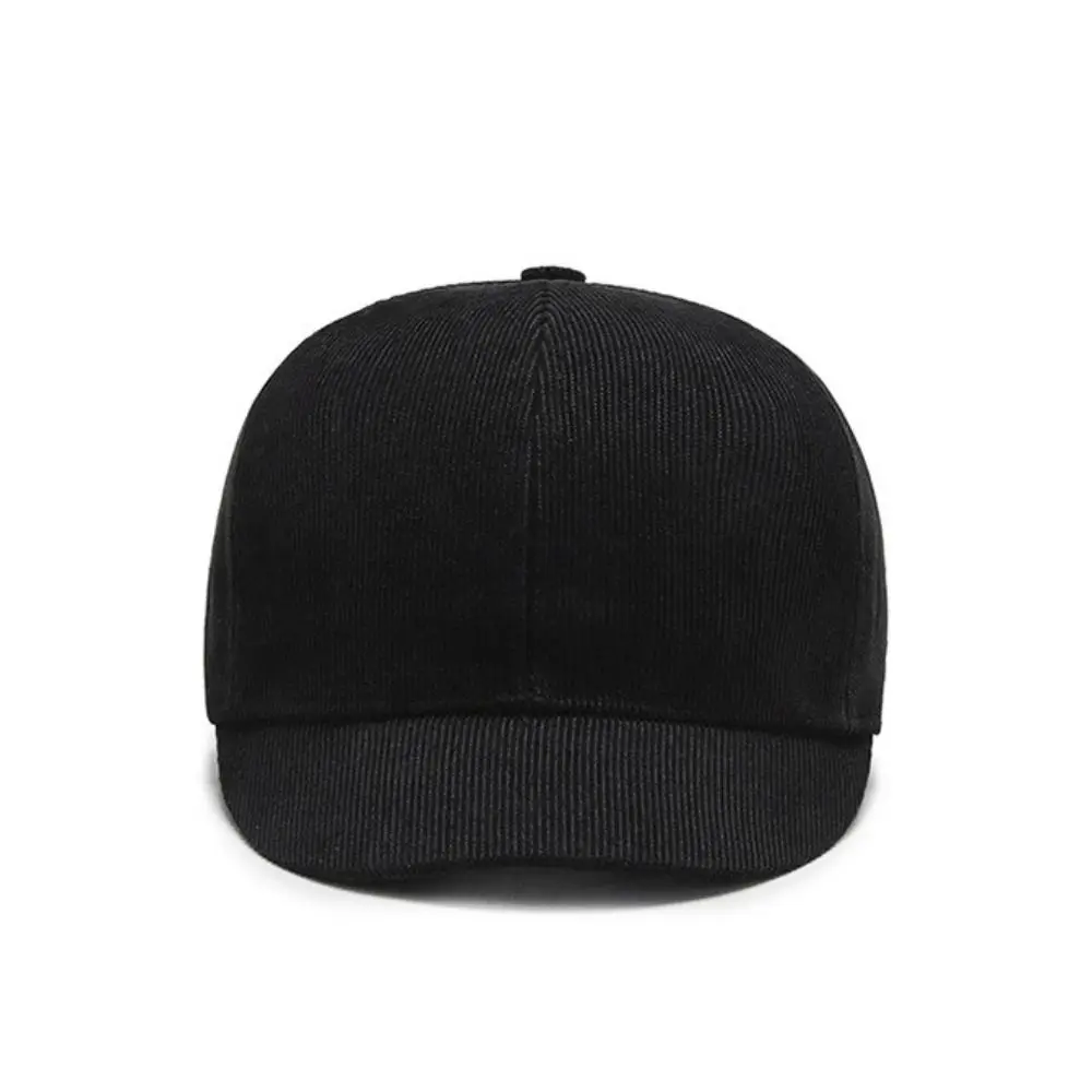 New Short Brim Solid Color Outdoor Shade Men Baseball Cap Spring Autumn Adjustable Korean Version Dad Hat Peaked Cap