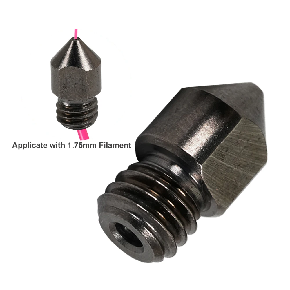 2/5/10PCS MK8 Hardened Steel Nozzles 0.2 0.4 0.6 0.8 1.0mm M6 Thread 1.75MM Filament for 3D printers Hotend CR10 Ender3