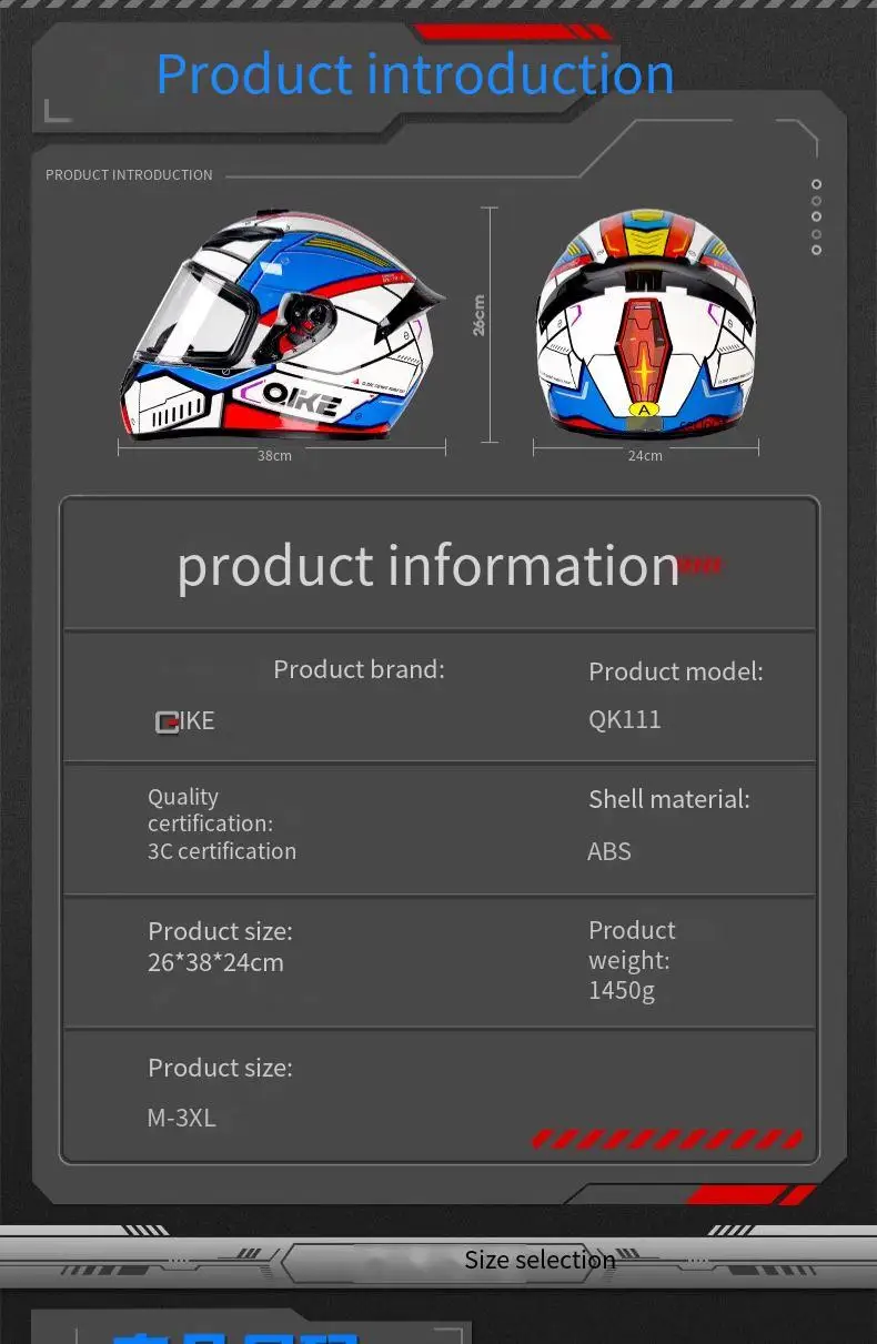 DOT Motorcycle Full Helmet Male Large Tail Retro Cruise Motorcycle Helmet Motorcycle Helmet Full Coverage to Keep Warm.
