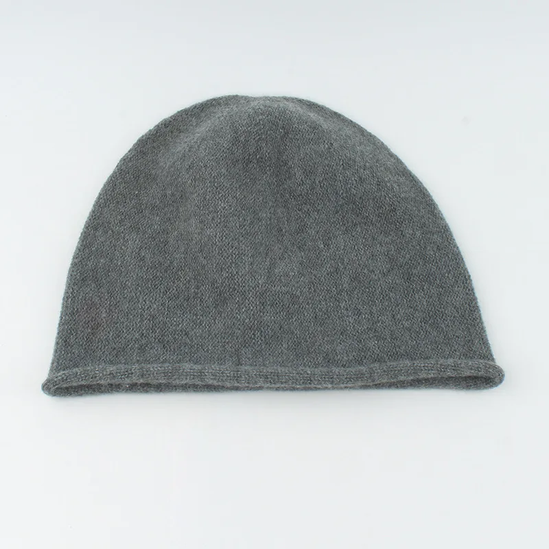 New Unisex Slouchy Edge Curl Autumn Hat Rabbit Fur Solid Color Soft Warm Beanies Winter Women's Cap Casual Skullies Gift Bonnets