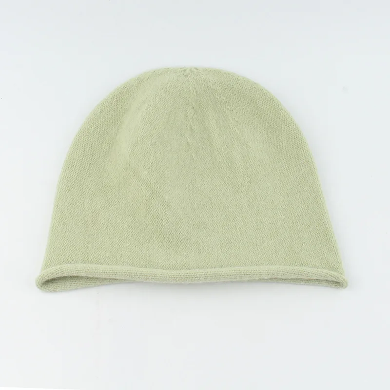 New Unisex Slouchy Edge Curl Autumn Hat Rabbit Fur Solid Color Soft Warm Beanies Winter Women's Cap Casual Skullies Gift Bonnets