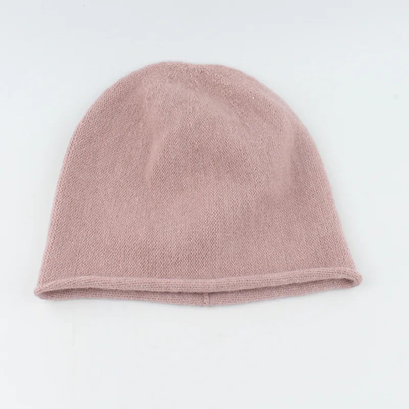 New Unisex Slouchy Edge Curl Autumn Hat Rabbit Fur Solid Color Soft Warm Beanies Winter Women's Cap Casual Skullies Gift Bonnets