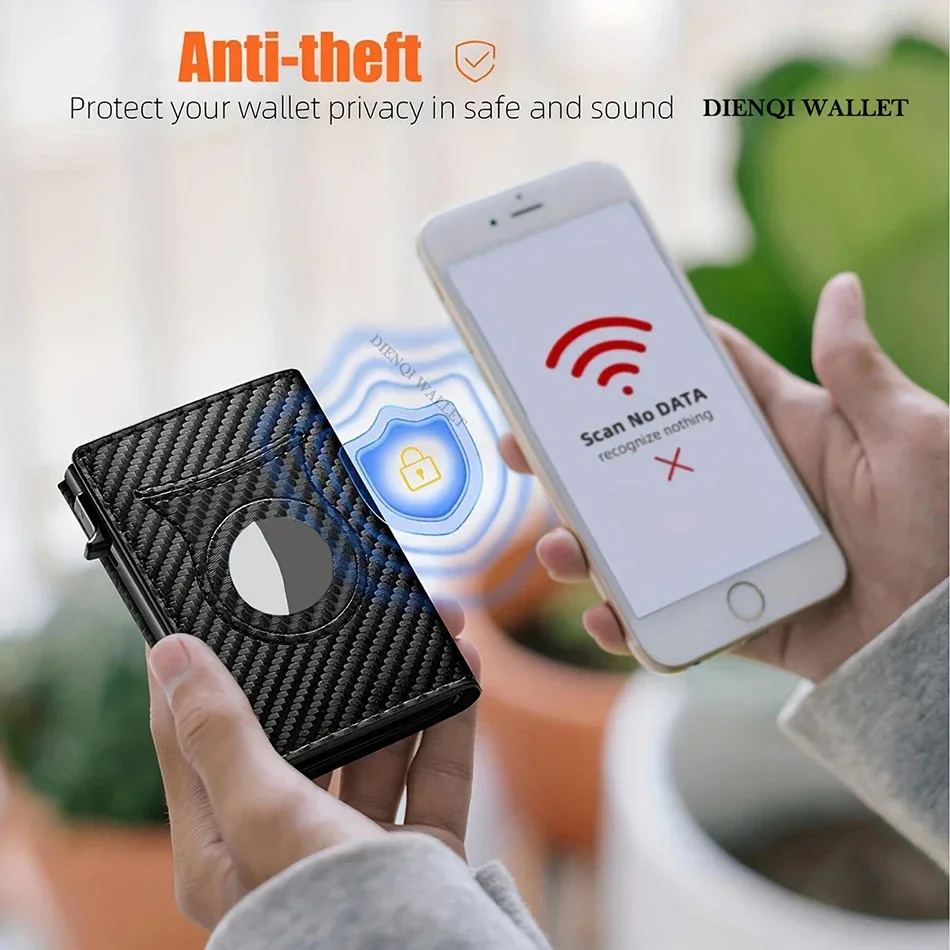 Anti-theft Wallet Men Rfid Credit Card Holder for Apple Airtag Men Bank Cardholder Case Slim Minimalist Smart Air Tag Wallet