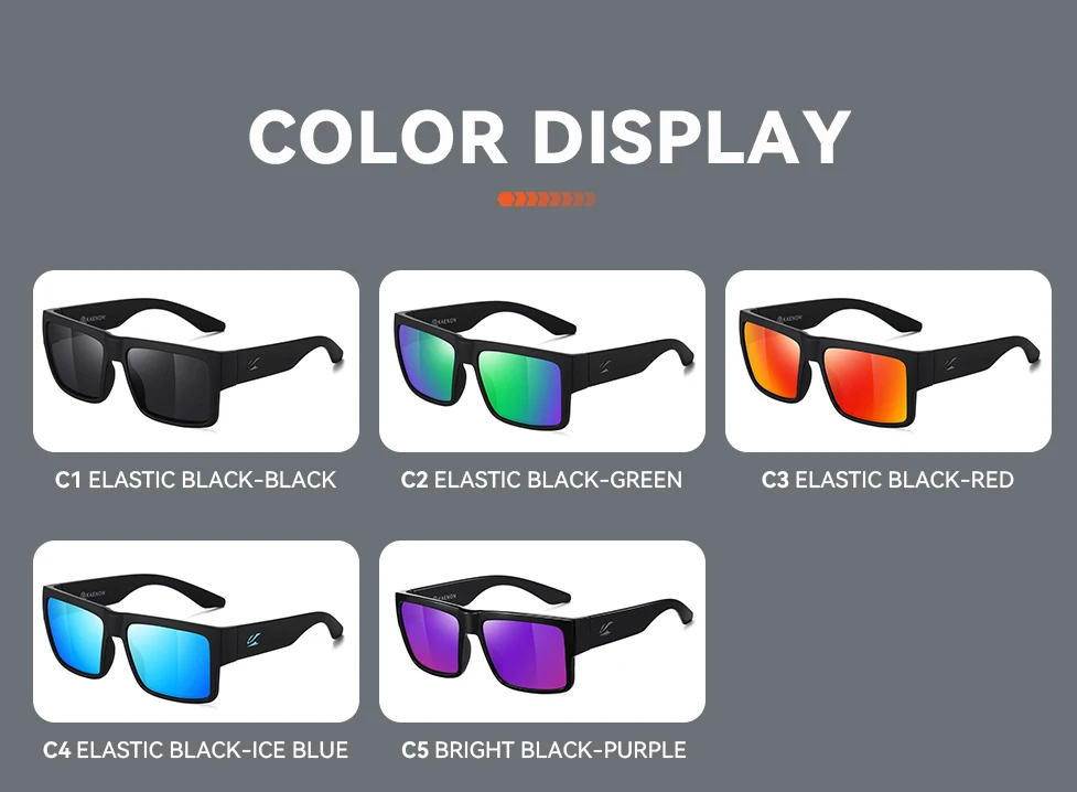 KAENON New Type Polarized Coated Sunglasses Fishing Men's Anti-Reflective Driving Sunglasses Wide Glasses Legs