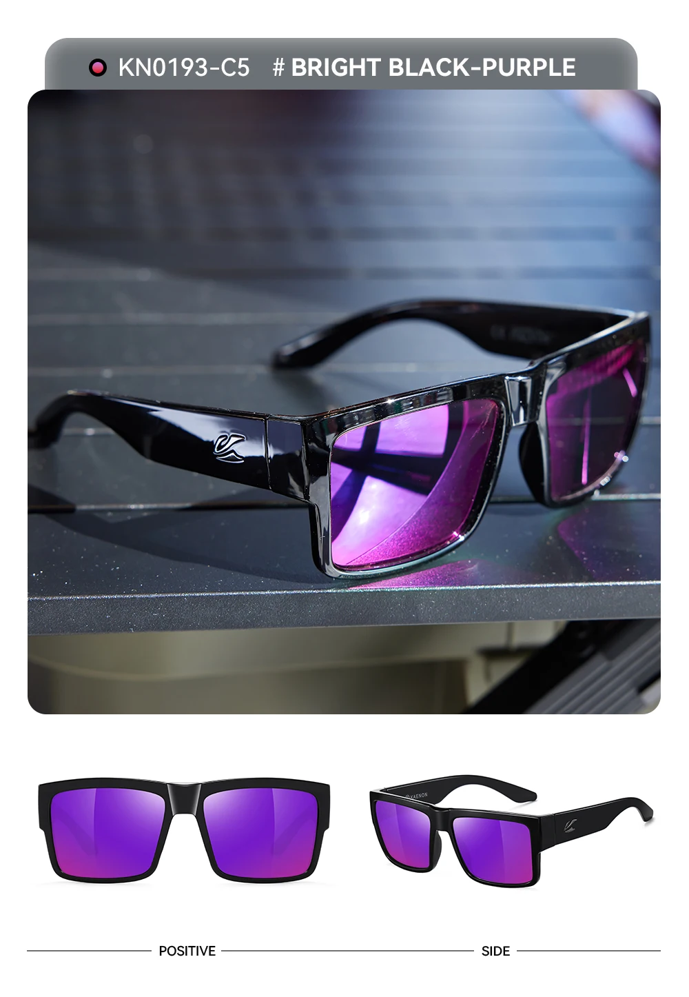 KAENON New Type Polarized Coated Sunglasses Fishing Men's Anti-Reflective Driving Sunglasses Wide Glasses Legs