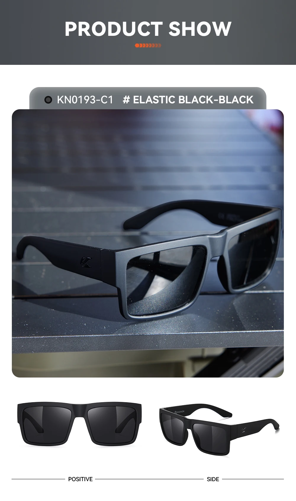 KAENON New Type Polarized Coated Sunglasses Fishing Men's Anti-Reflective Driving Sunglasses Wide Glasses Legs