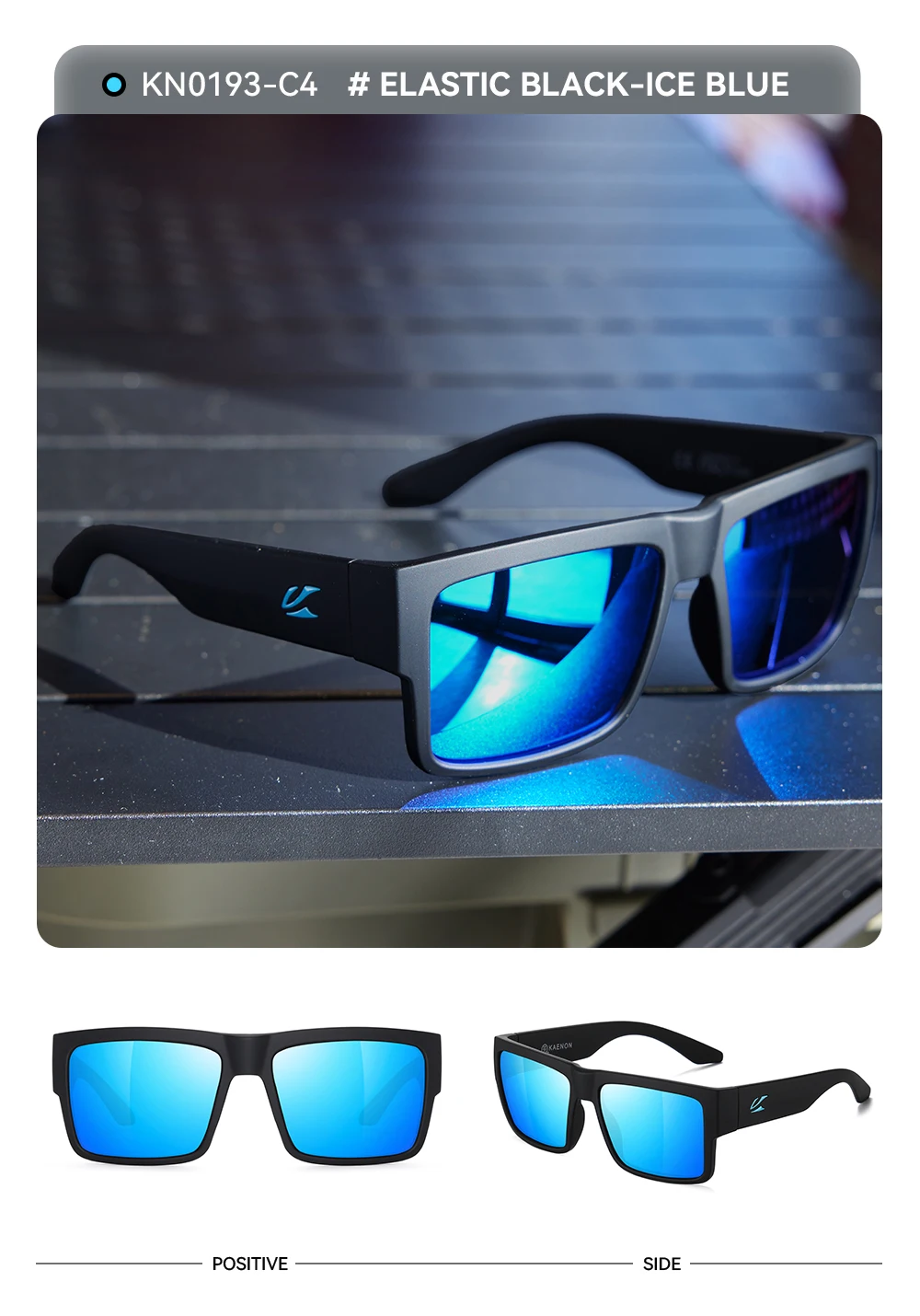 KAENON New Type Polarized Coated Sunglasses Fishing Men's Anti-Reflective Driving Sunglasses Wide Glasses Legs