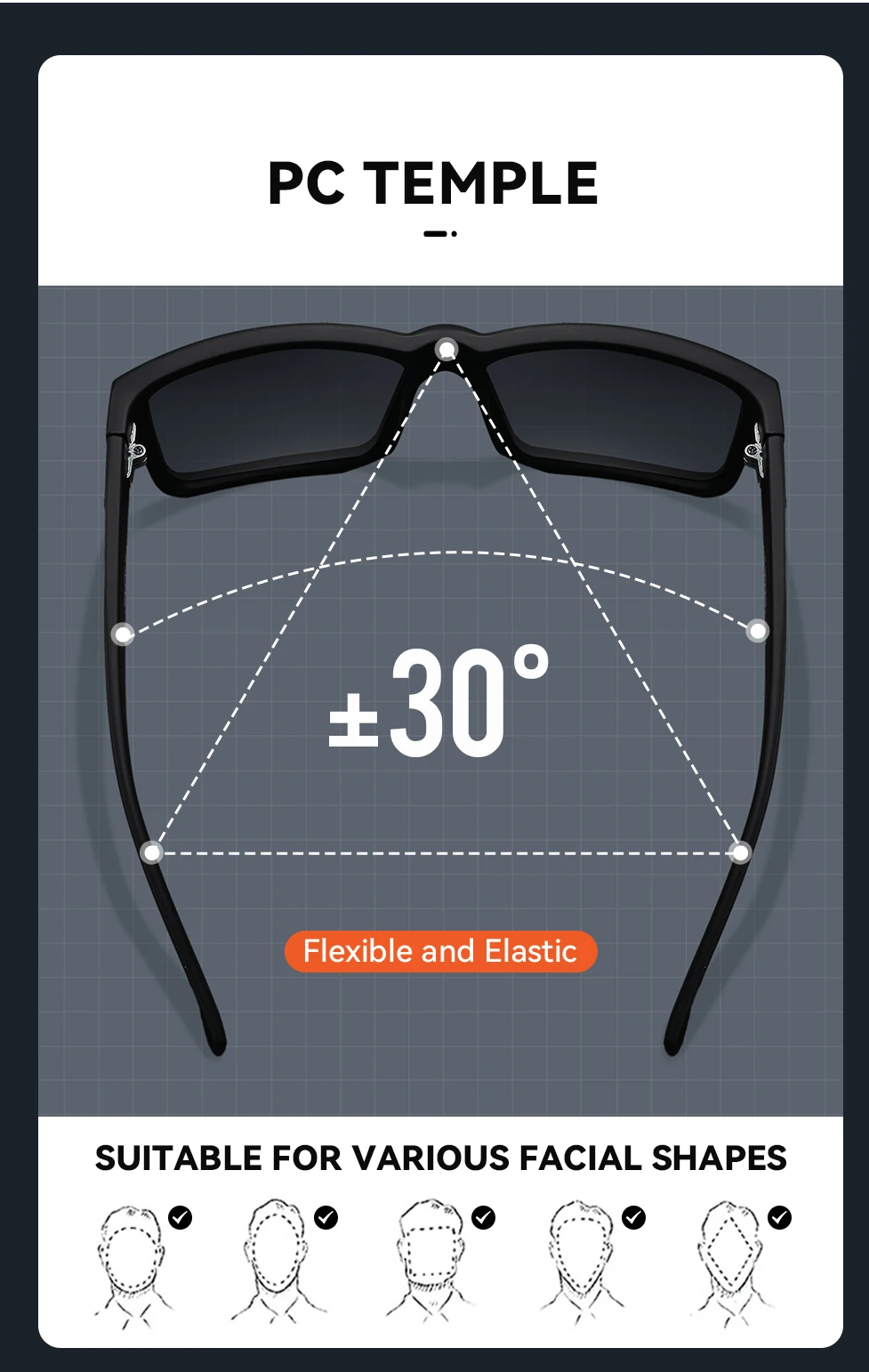 KAENON New Type Polarized Coated Sunglasses Fishing Men's Anti-Reflective Driving Sunglasses Wide Glasses Legs