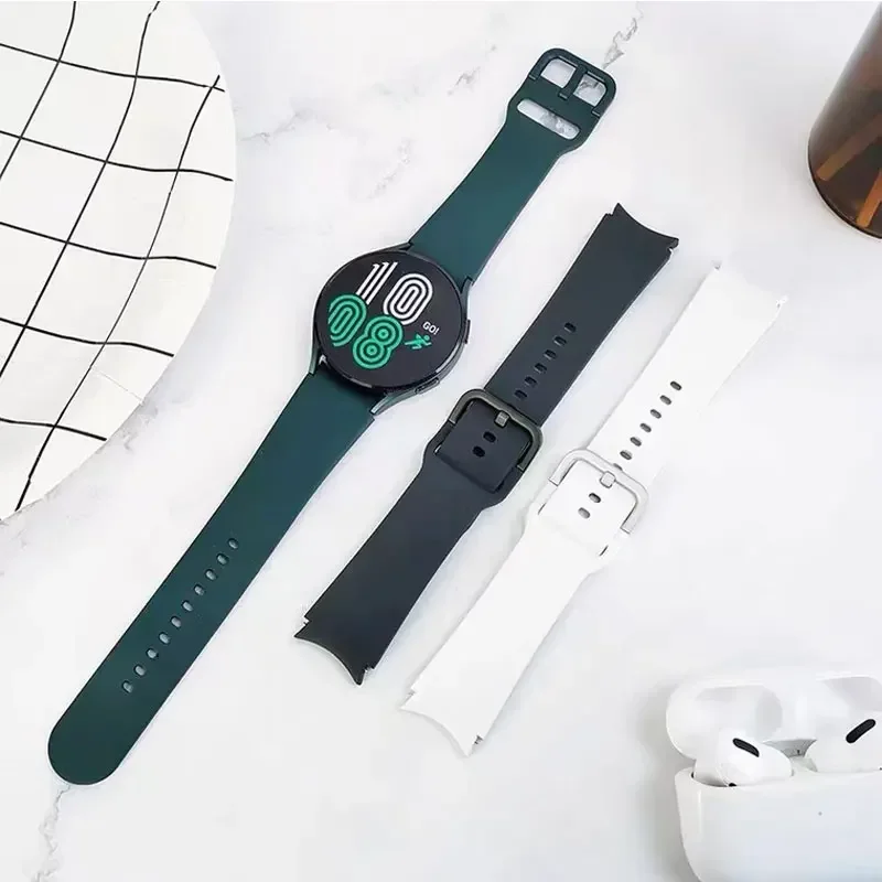Silicone Strap For Samsung Galaxy Watch 7 6 5 4 FE 44mm 40mm 5 pro 45mm sport band 20mm No gap Bracelet Galaxy Watch 6-4 classic