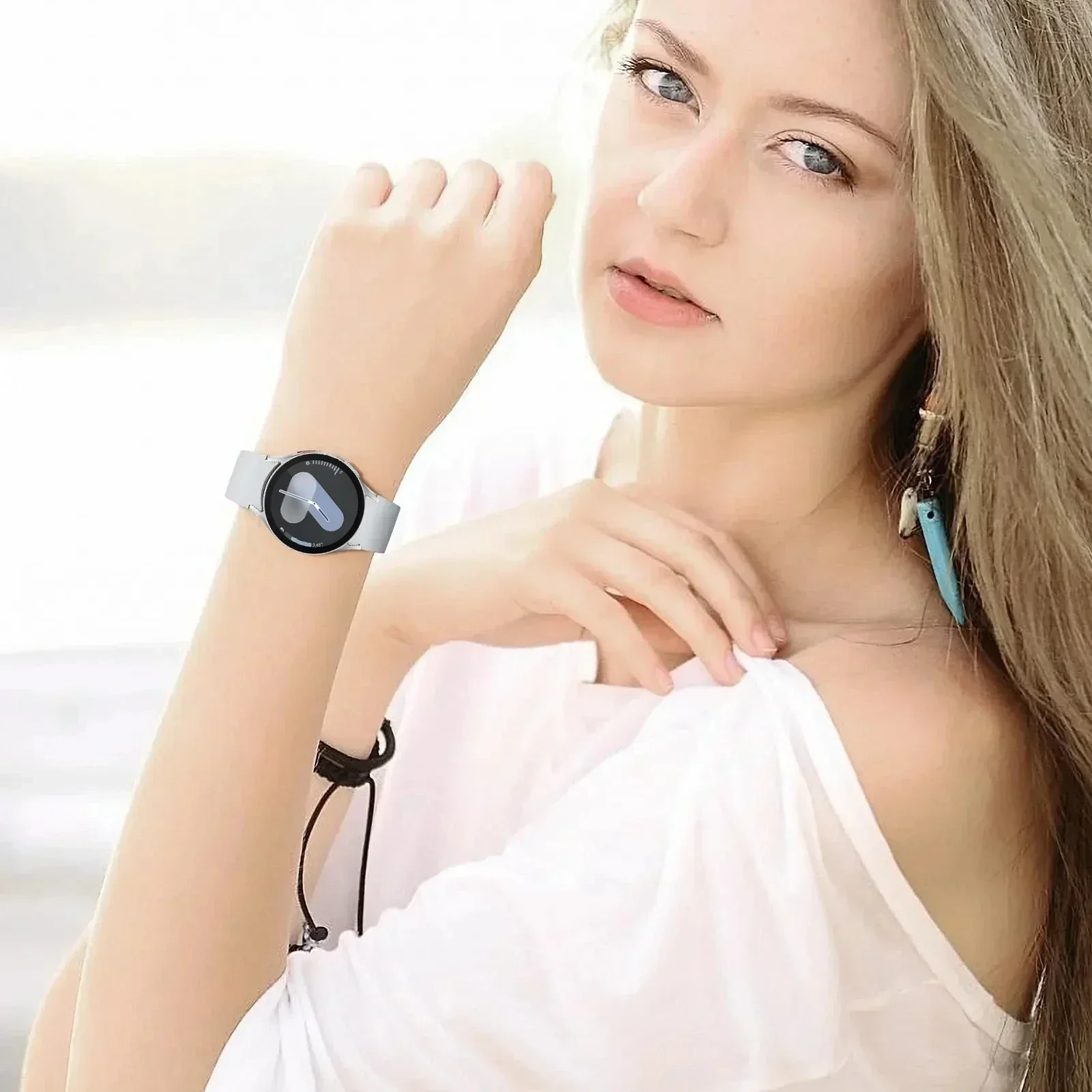 Silicone Strap For Samsung Galaxy Watch 7 6 5 4 FE 44mm 40mm 5 pro 45mm sport band 20mm No gap Bracelet Galaxy Watch 6-4 classic