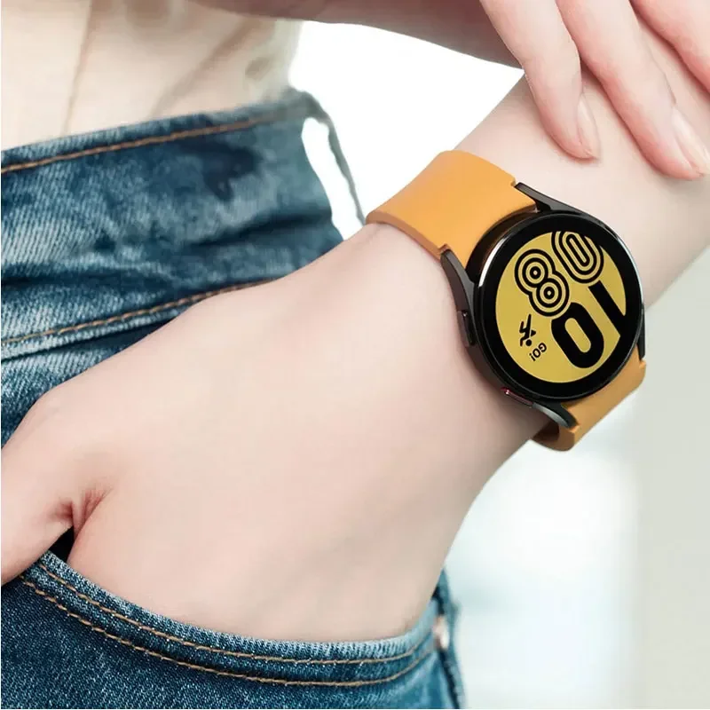 Silicone Strap For Samsung Galaxy Watch 7 6 5 4 FE 44mm 40mm 5 pro 45mm sport band 20mm No gap Bracelet Galaxy Watch 6-4 classic
