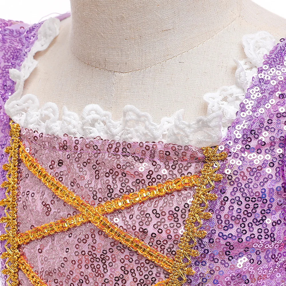2026 Glowing Rapunzel Costume Girl LED Princess Ball Gown Christmas Light up Tangled Rapunzel Frock Toddler Girl Cosplay Dress