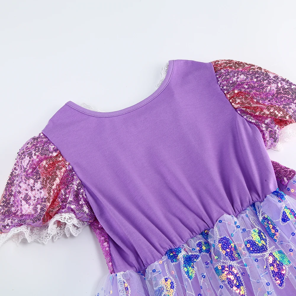 2026 Glowing Rapunzel Costume Girl LED Princess Ball Gown Christmas Light up Tangled Rapunzel Frock Toddler Girl Cosplay Dress