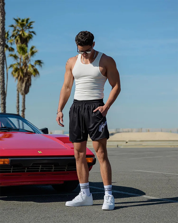 Trend Men's Mesh Beach Swim Casual Shorts Man Quick Dry Loose Basketball Jogger Short Pants Gym Fitness Sport Running Sweatpants