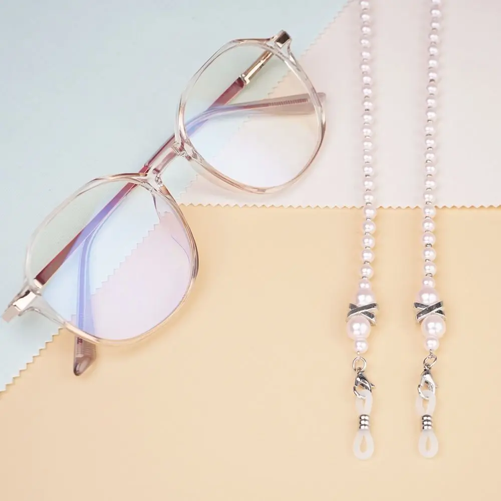 Imitation Pearl Reading Glasses Chain Glasses Accessories Beaded Chain Sunglass Lanyard Straps 75cm Eyeglasses Hanging Rope