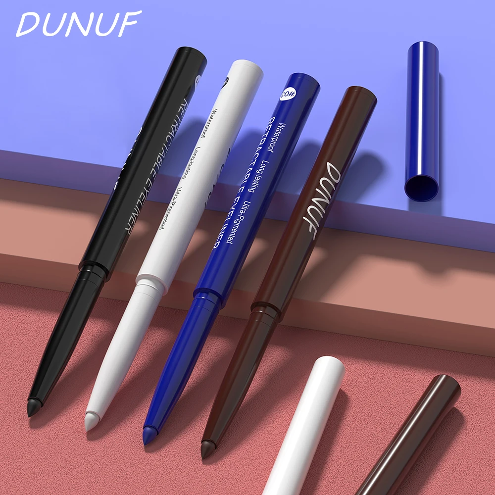 DUNUF 4 Pcs Durable Waterproof Eyeliner Pencil Non-smudging Soft Easy to Operate Sweat-proof and Easy to Color Beginner Friendly