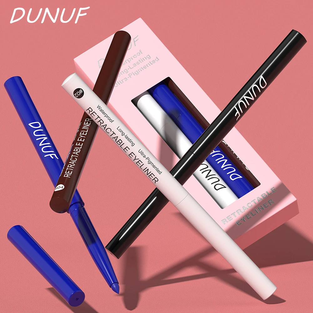 DUNUF 4 Pcs Durable Waterproof Eyeliner Pencil Non-smudging Soft Easy to Operate Sweat-proof and Easy to Color Beginner Friendly