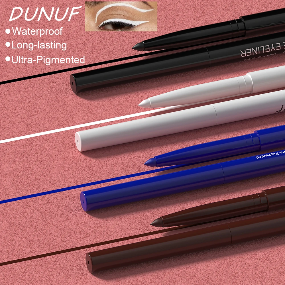 DUNUF 4 Pcs Durable Waterproof Eyeliner Pencil Non-smudging Soft Easy to Operate Sweat-proof and Easy to Color Beginner Friendly