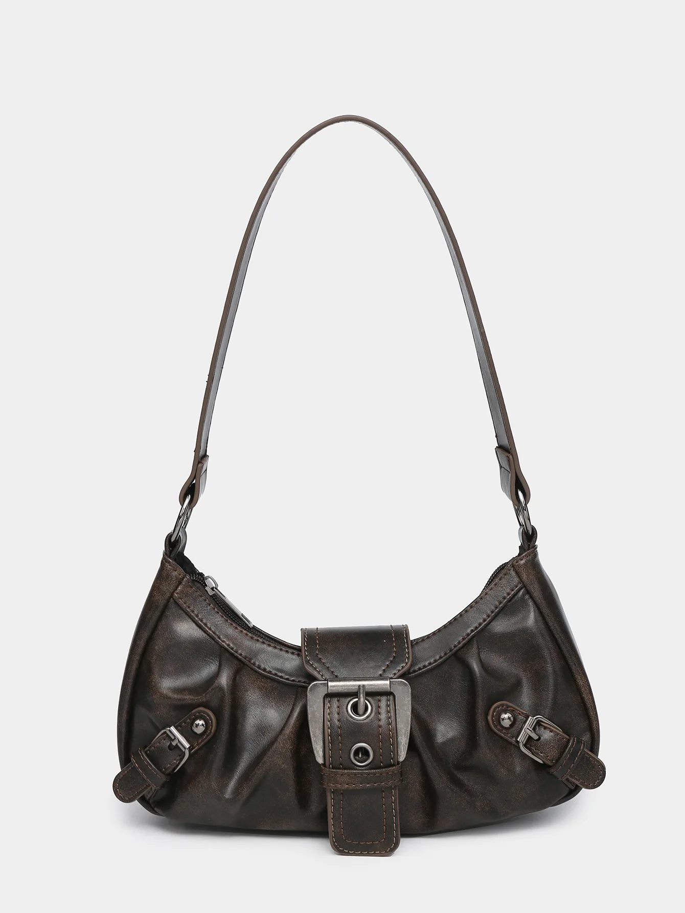 2024 Spring Hot Selling Maillard Style Retro Style Small Bag Spicy Girl Y2K Wasteland Style vintage Leather Shoulder Armpit Bag