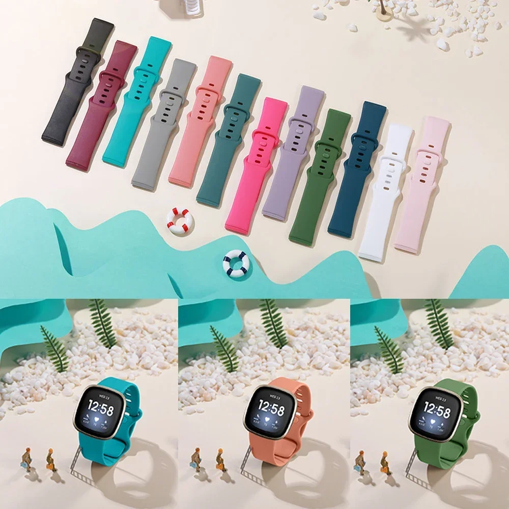 Soft Silicone Strap For Fitbit Versa 3 band Correa sport Bracelet For Fitbit Sense Versa3 women Watchband smartwatch Accessories