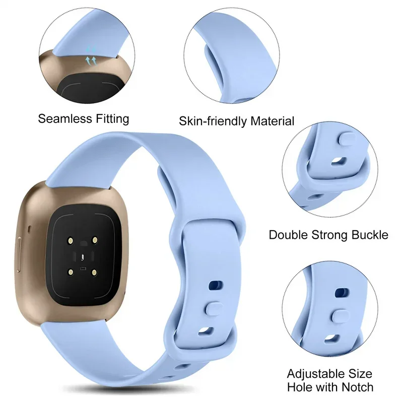 Soft Silicone Strap For Fitbit Versa 3 band Correa sport Bracelet For Fitbit Sense Versa3 women Watchband smartwatch Accessories