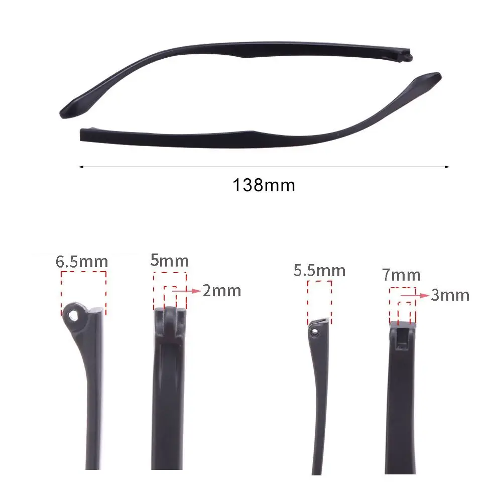 1 Pair Eyeglasses Temple Arm Single Tooth Double Tooth TR90 Eyeglasses Replacement Leg Repair Eyewear Accessories