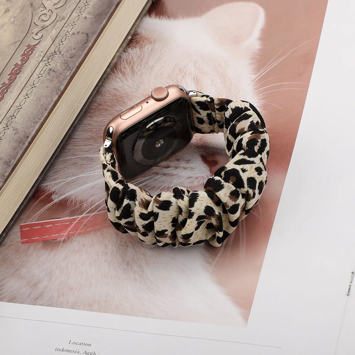 Scrunchie Compatible For Apple Watch Band 49mm 40mm 41mm 38/42mm 44mm 45mm Cute Printed Elastic For iWatch Series 9 8 7 6 5 3 SE