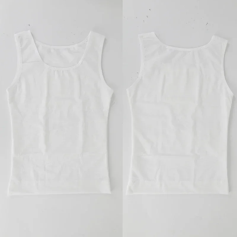 Mens Slimming Body Shaper Vest Gynecomastia Compression Shirts Tummy Control Sleeveless Undershirts Criss Cross Mesh Underwear