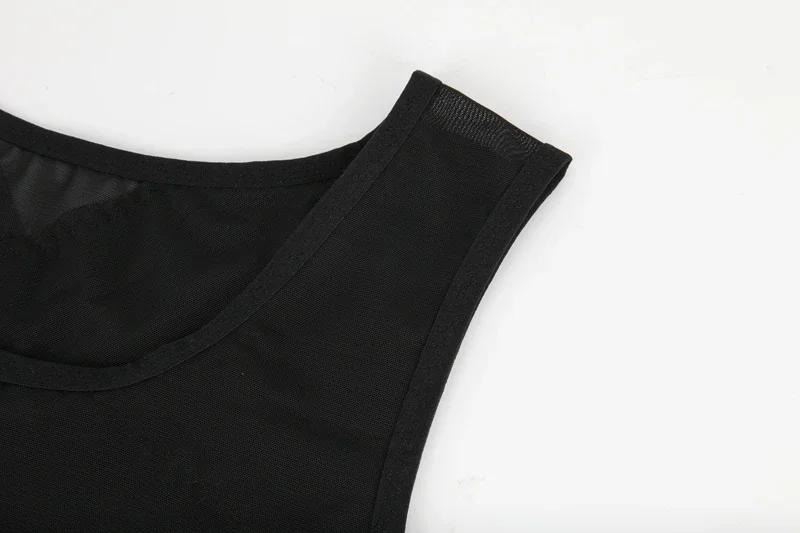 Mens Slimming Body Shaper Vest Gynecomastia Compression Shirts Tummy Control Sleeveless Undershirts Criss Cross Mesh Underwear