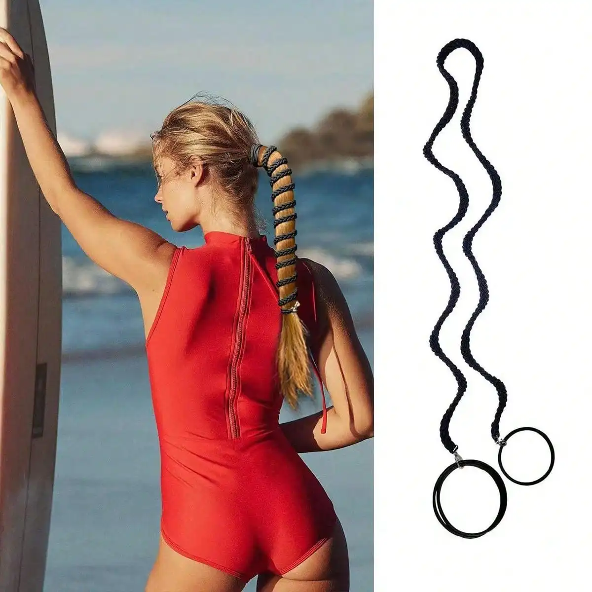1pc Elastic sports ponytail anchor braid fried dough twisted hair rope sports headband, windproof and suitable for outdoor sport