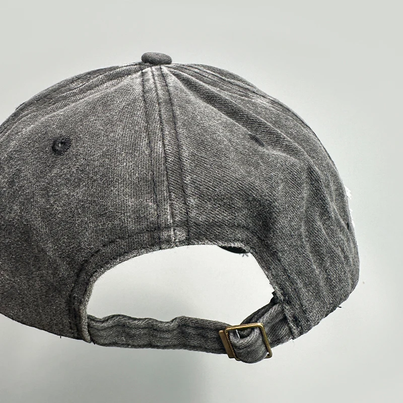 New Unisex Distress Hip Hop Letter Embroidery Baseball Hats Breathable Versatile Fashion Retro Ins Broken Personal Peaked Caps
