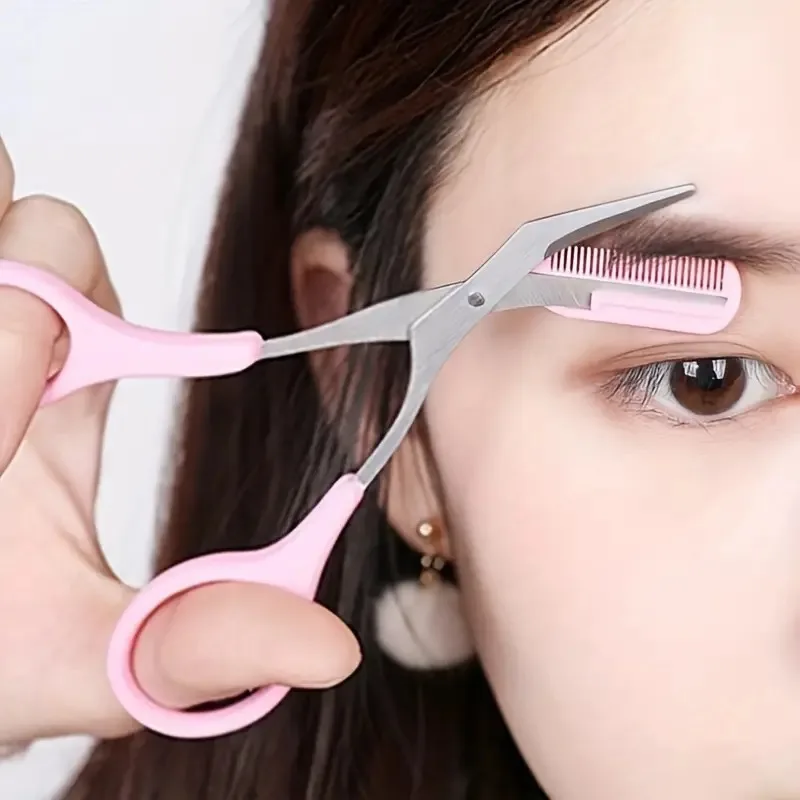 Eyebrow Trimmer Set, Curved Eyebrow Razor, Eyebrow Scissors With Comb, Convenient Easy Beauty Tools For Beginners
