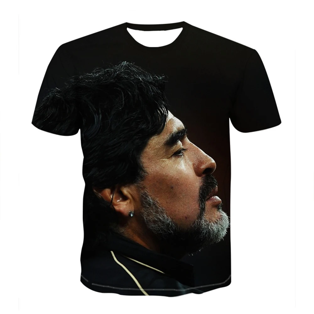Summer hot selling fashionable football star creative 3D printing support football fan personalized casual T-shirt