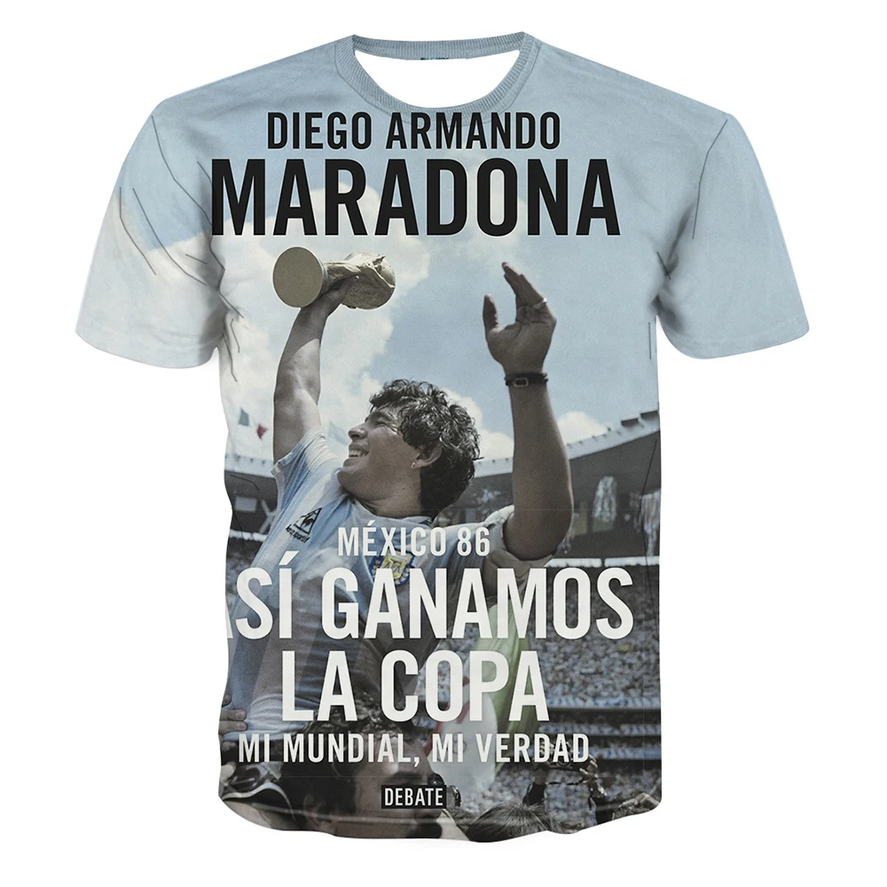 Summer hot selling fashionable football star creative 3D printing support football fan personalized casual T-shirt