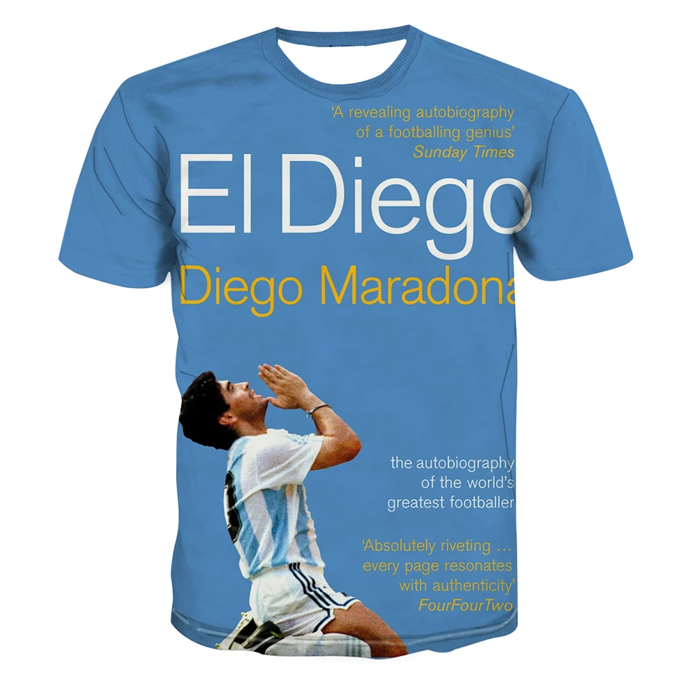 Summer hot selling fashionable football star creative 3D printing support football fan personalized casual T-shirt