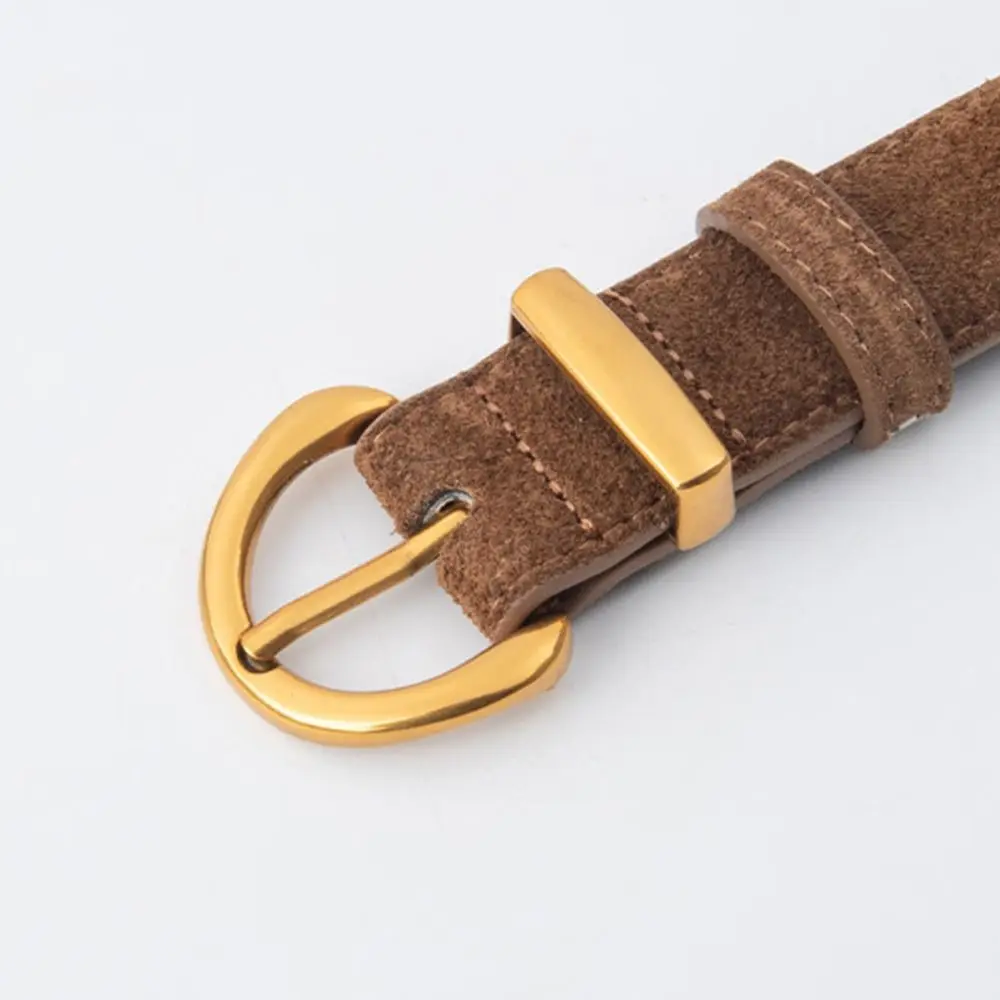 Women Luxury Design Suede Leather Belt Casual Versatile Business Waist Strap Trendy Pin Buckle Waistband