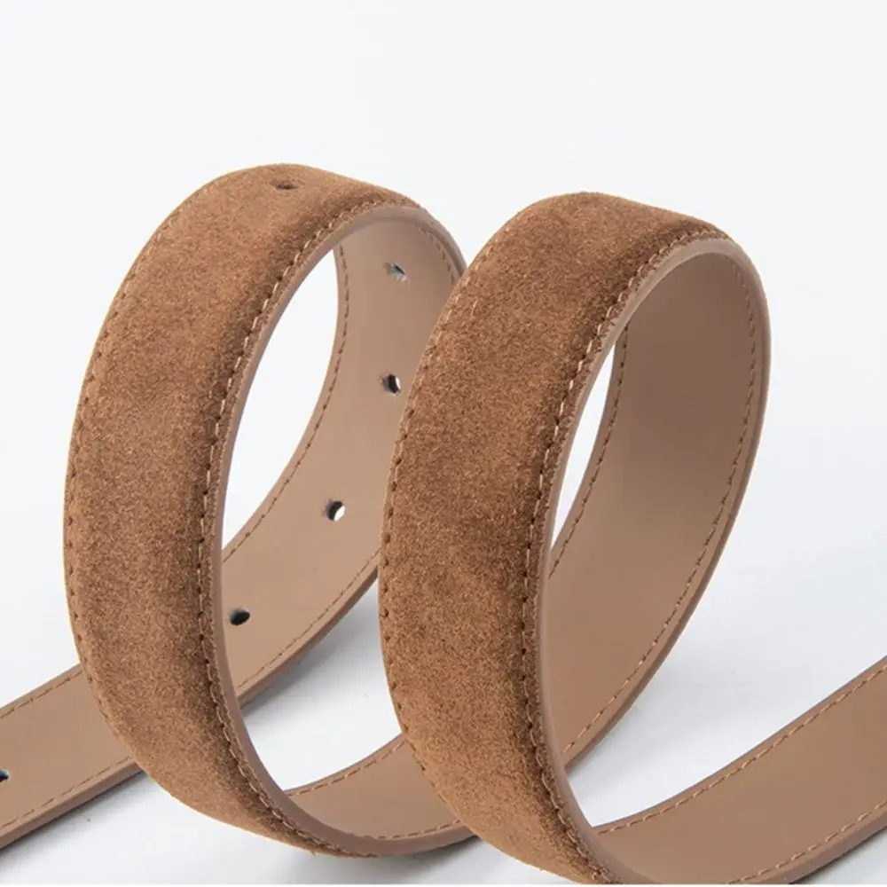 Women Luxury Design Suede Leather Belt Casual Versatile Business Waist Strap Trendy Pin Buckle Waistband
